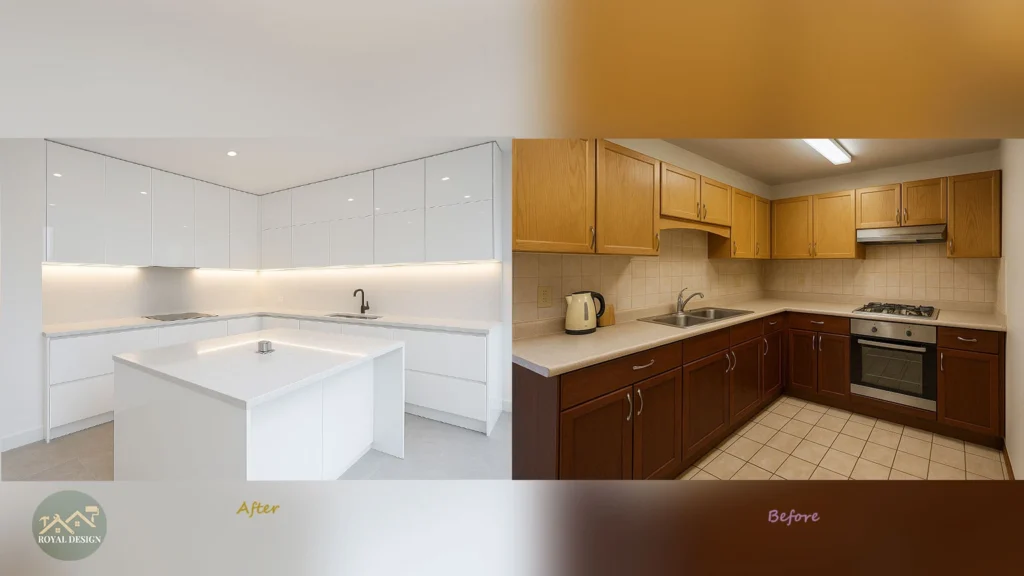 آشپزخانه قبل/ بعد از بازسازی